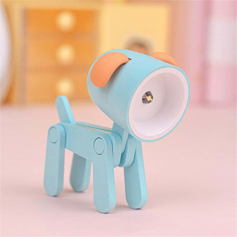 Mini Led Lamp Cute Dog Night Light for Bedroom Bedside Student Folding Table Lamp Desktop Ornament Room Decor Christmas Gift