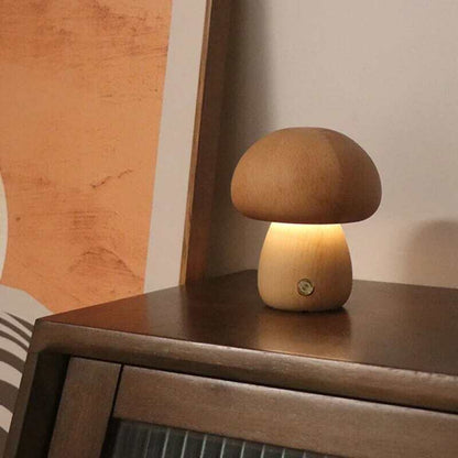 Wooden Mushroom Lamps